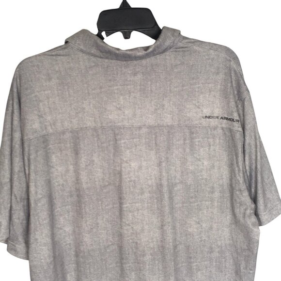Under Armour Polo Shirt Mens XL Gray HeatGear Loose Golf Performance SS - Picture 6 of 9